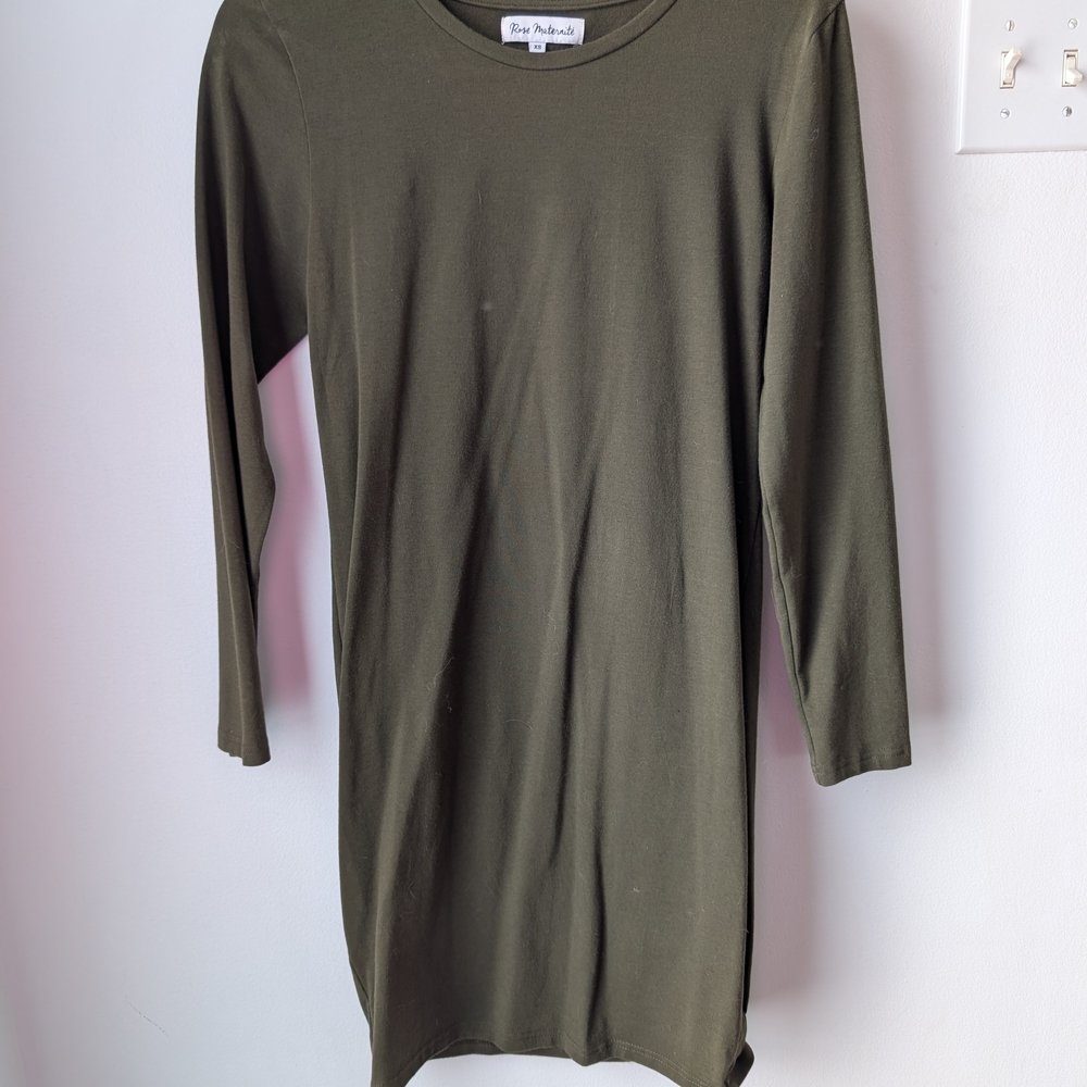 Olive Long Sleeve Midi Dress